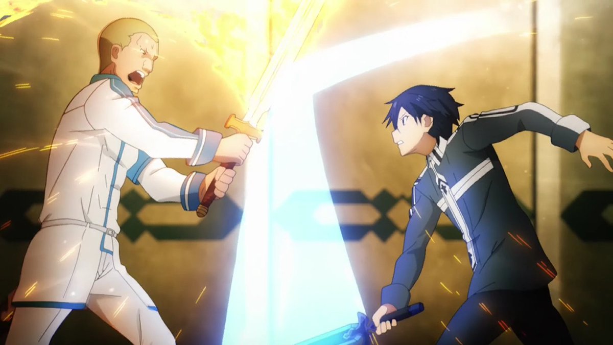 Aranime Sao アリシゼーション 15話 烈日の騎士 剣の速さだけが強さじゃない お前たちが馬鹿にした整合騎士の強さを見ろ リネルとフィゼルへ 強さ を解く 副騎士長ファナティオと 天穿剣 自ら 女 を忌む彼女 決して手を抜か