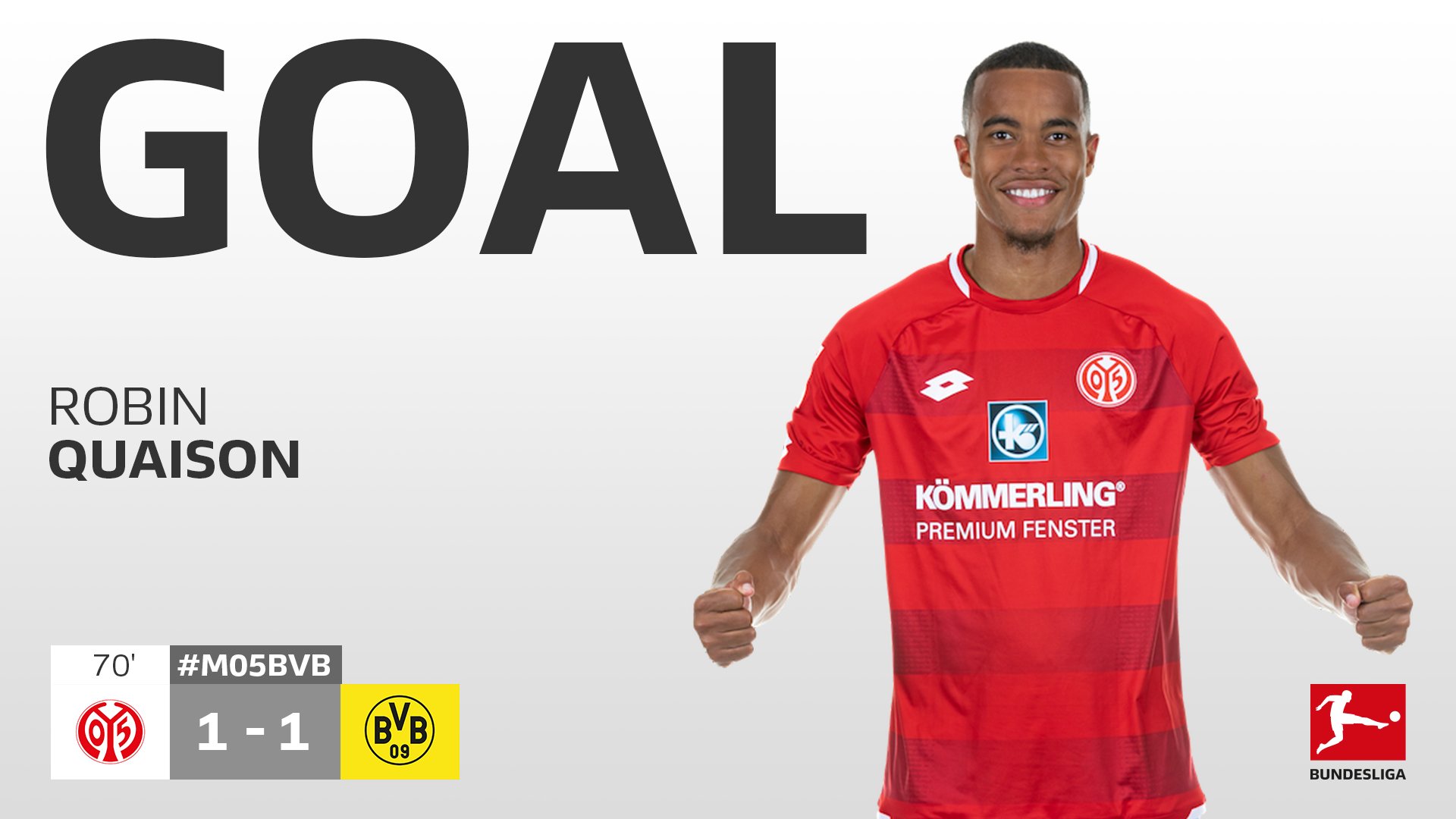 Bundesliga English On Twitter Hold The Phone Robin Quaison Pulls Mainz05en Level Just Minutes After Going Behind M05bvb