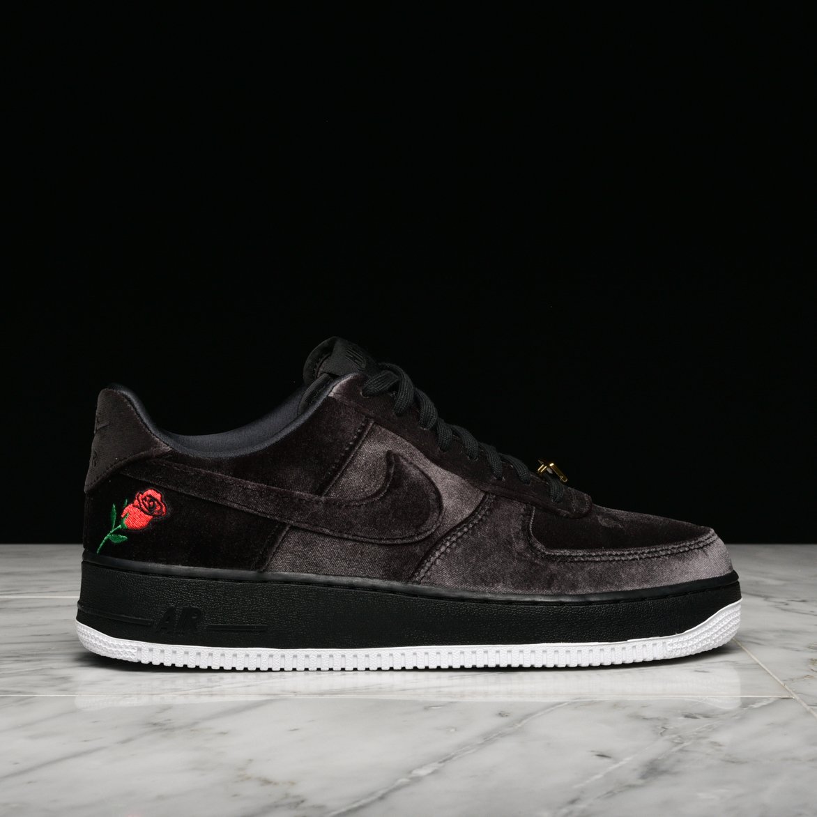air force 1 black velvet rose