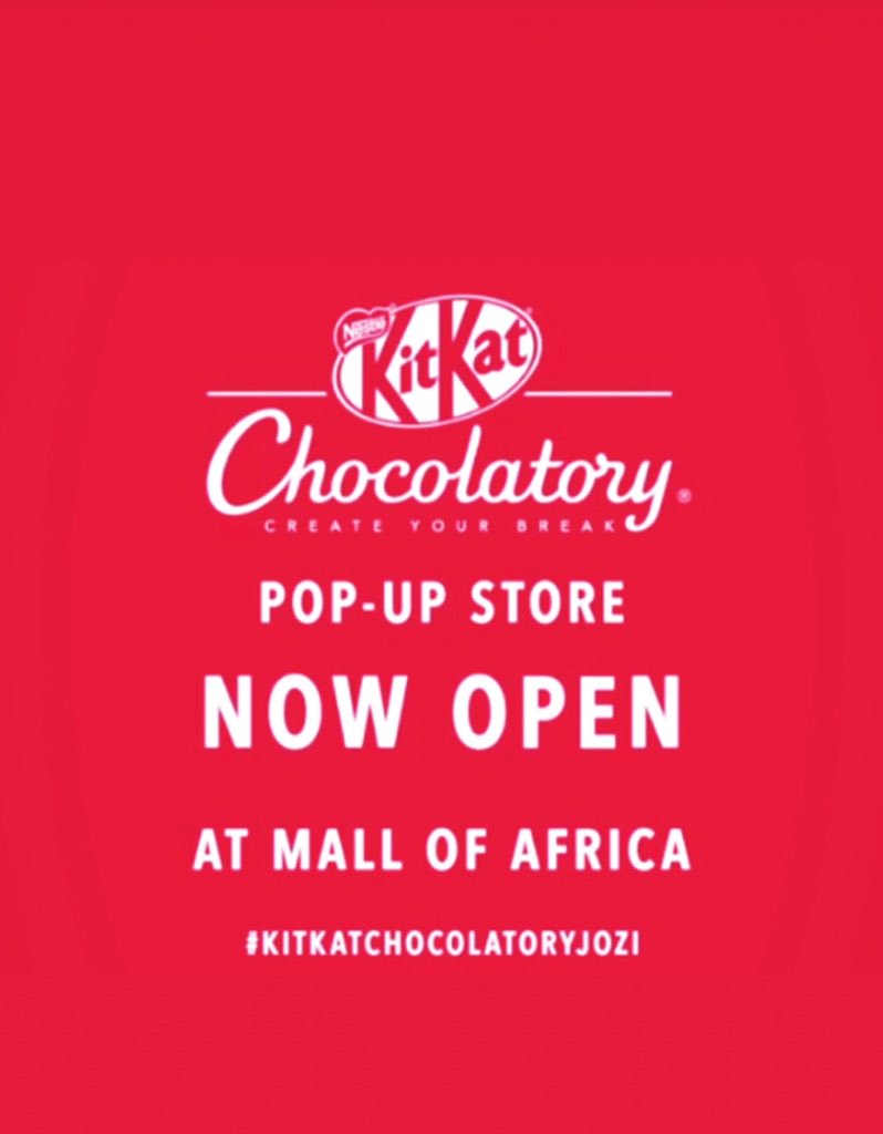 littlemisslouch's tweet photo. A state-of-the-art theatre of chocolate awaits you at @MallOfAfricaSA with the @kitkatsa #KitKatChocolatoryJozi 🍫 Today is OPENING DAY! What are you waiting for???? 🇿🇦🍫💋🍒🍓❤️ #CreateYourOwnBreak https://t.co/I86gL7IZ6O