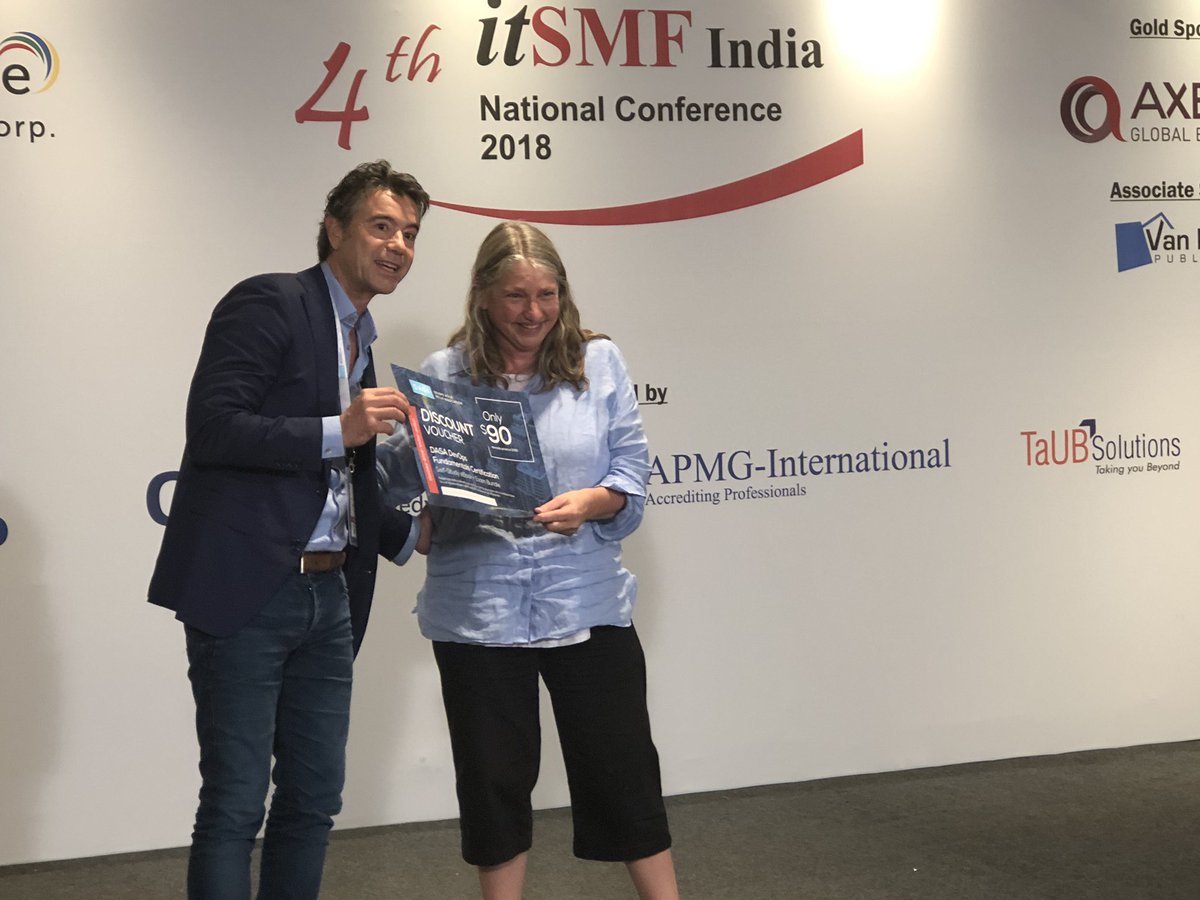 itSMFIndia's tweet photo. Thanks to @dasa_org and @dimitribroek for your valuable support #itsmfind18 - Attendees received valuable vouchers for continuous learning and development #goDasa #devops https://t.co/zHWsJqMiCJ
