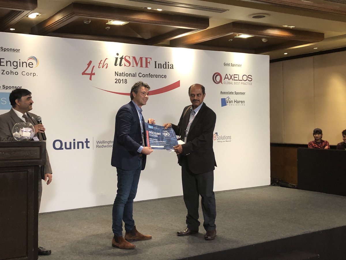 itSMFIndia's tweet photo. Thanks to @dasa_org and @dimitribroek for your valuable support #itsmfind18 - Attendees received valuable vouchers for continuous learning and development #goDasa #devops https://t.co/zHWsJqMiCJ
