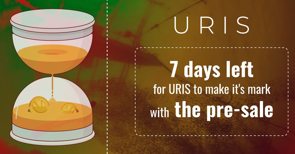 Stay tuned with us and catch up with the biggest pre-sale of URIS in just 7 days.
Read more: ico.uris.io
#VCfunds #ICOsale #URIS