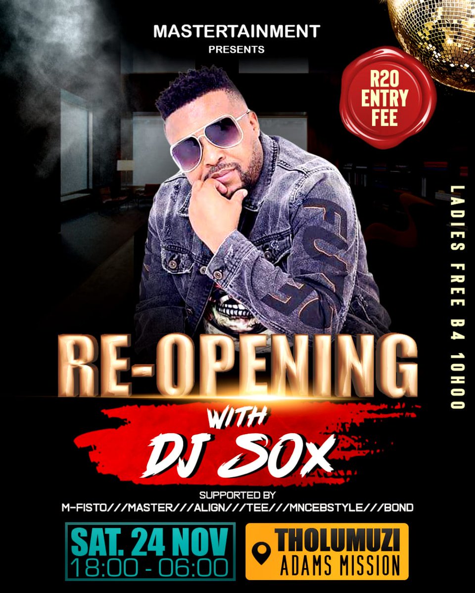 DJSOXsa's tweet photo. #TheeFinestGigGuide

Tonight:
- La Vue Mega Yatch
- Tholumuzi, Adams

Sunday:
- @AfroTainmentSA Summer 18

- Mashamplane's Lounge #DoubleSingleLaunch

See you on the dance floor near you!! #NgiphetheIzinto #SalusubuyaJesu #Phakamani https://t.co/HaDPr72N5N