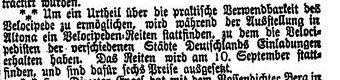 R_Hillebrand's tweet photo. @lars_amenda Die Veranstaltung in Altona am 10.September 1869 sprach sich übrigens bis ins ferne Berlin herum: https://t.co/SbcL9cK7jR Einige Wochen vorher hatte es Vorführung in #Berlin gegeben, von der unbekannt ist, inwieweit sie zur Verführung für Wagemutige wurde. #Veloziped #Fahrrad https://t.co/3dtSuEopgh