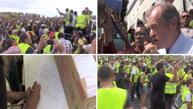bobedit1's tweet photo. Les 21 gilets jaunes de la Réunion....vous saluent bien monsieur Castaner: https://t.co/oVzjVyuziH