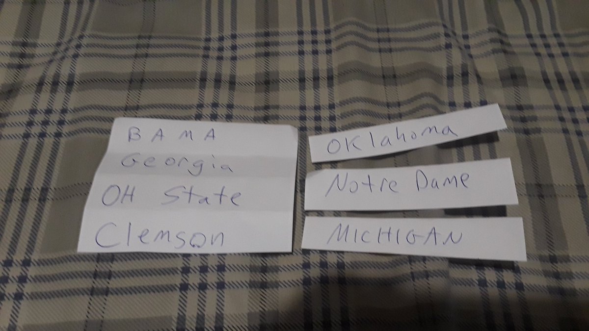 RaysFanGio's tweet photo. The 7 teams that can still win the Natty
#Bama #Buckeyes #Clemsom #Irish #Um #Sooners #Georgia
@Scarletjersey @pcales @str8smak https://t.co/g2S3imyMya