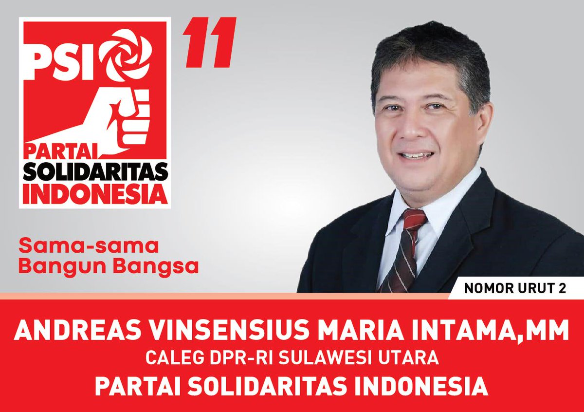 andrewenas's tweet photo. #SamaSamaBangunBangsa #PartaiSolidaritasIndonesia #SulawesiUtara #Manado #Kawanua #Minahasa #MinahasaUtara #Bitung #Kotamobagu #MinahasaSelatan #MinahasaTenggara #Bolaangmongondow #Boltim #BolaangmongondowSelatan #Bunaken #KeuskupanManado #KatolilManado #Tondano #Tomohon #Treman https://t.co/D4NTiOE4cv