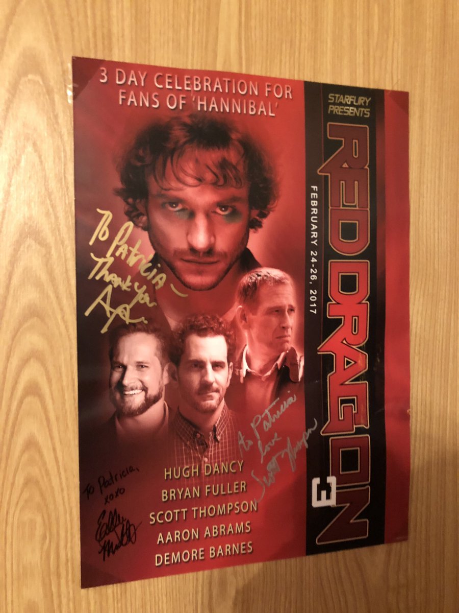 travelbembel's tweet photo. Photos of all my Red Dragon Con-posters, from RDC1 to RDC4. The first RDC in 2015 was my first Con ever. It was always a blast and I canโt wait for RDC5! Thank you so much @starfuryevents for giving the Fannibal family these โMeat-Upsโ โค๏ธ๐ฝ๐ท! #HannibalCon #SaveHannibal https://t.co/ooCs0UyiFw