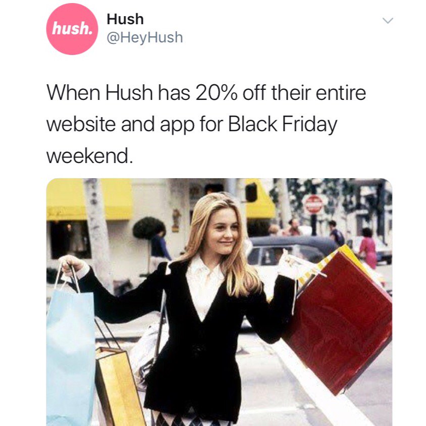HeyHush's tweet photo. Enjoy 20% off sitewide by using the code: HUSHBF20✨ Exclusions apply, head to our site for terms and conditions. #shophush #HushfortheHoliday

https://t.co/TEKn6hJiFP https://t.co/Dw0pmZUvLX