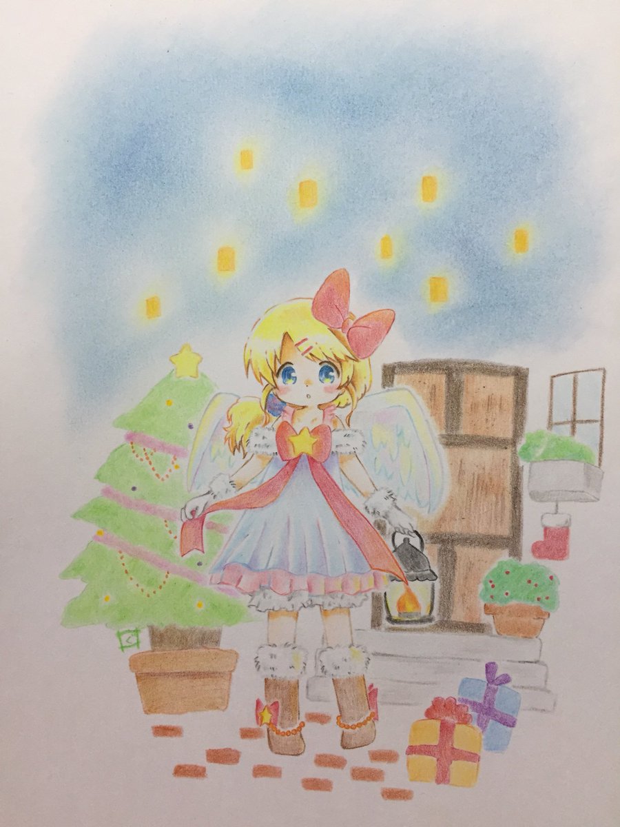 創作 天使ちゃん 完成しました パソコンにスキャンしたものと 携帯 ぐぐるのイラスト