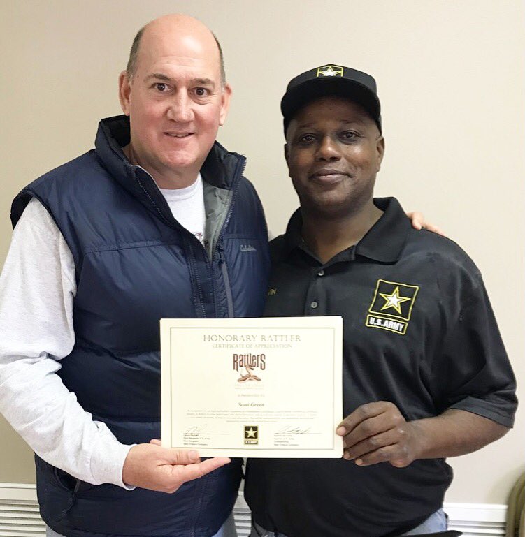DaTSaUcELA's tweet photo. We thanked and introduced our future soldiers last weekend at a BBQ in Houma, La. They made me an honorary Rattler. Thanks to Rodney Carvin for all he does for our future soldiers as well as our Veterans.- Scott Green https://t.co/UXfMYUYmNK