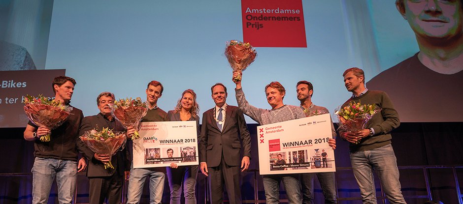 DAM PRIJS 2018 | Congrats to <a href="/RoetzBikes/">Roetz Bikes</a> on winning <a href="/AmsterdamNL/">Gemeente Amsterdam</a>'s DAM Prijs for the city's most sustainable business &amp; a €4,000 promo campaign!

Roetz makes stylish bikes from upcyled steel frames together with people disadvantaged in the job market > roetz-bikes.com/ourstory