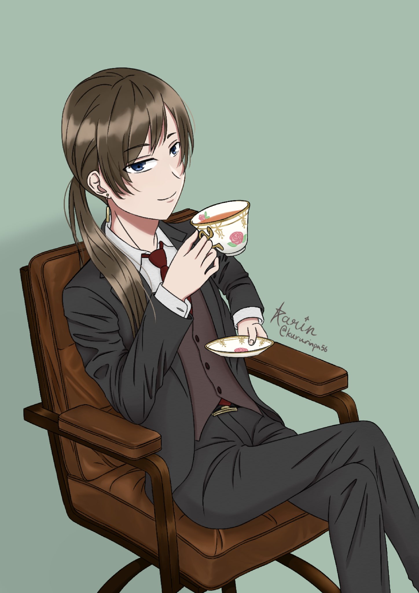 かりん 優雅に紅茶を飲んでいるイケメン 背景描こうか迷ってたけどシンプルでいいかなって イラスト 紅茶 ロック中画面でイケメンを眺める かりん 優雅に紅茶を飲んでいるイケメン 背景描こうか迷ってたけどシンプルでいいかなって イラスト 紅茶 ロック中画面でイケメンを眺める