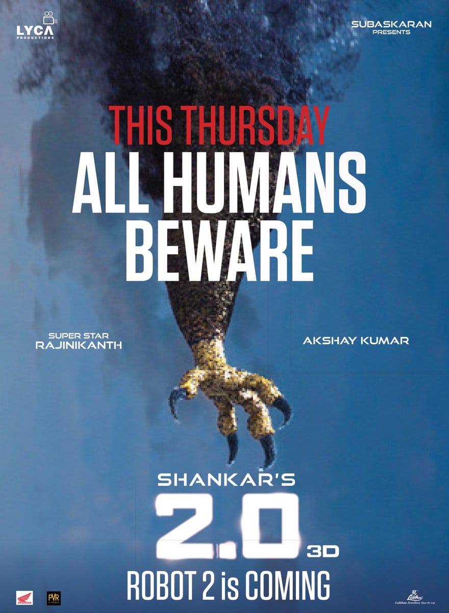 RIAZtheboss's tweet photo. . BEWARE HUMANS, COZ THIS THURSDAY THE 5TH FORCE WILL EVOLVE🔥😎💪
#2Point0FromNov29 #2Point0 #2Point0FromNov29th #2Point0Craze #2Point0Mania #2Point0GoodvsEvilinamonth #2Point0November #2point0mode #Thalaivar #SUPERSTAR @rajinikanth @akshaykumar @LycaProductions @iamAmyJackson https://t.co/L07ljqD4EO