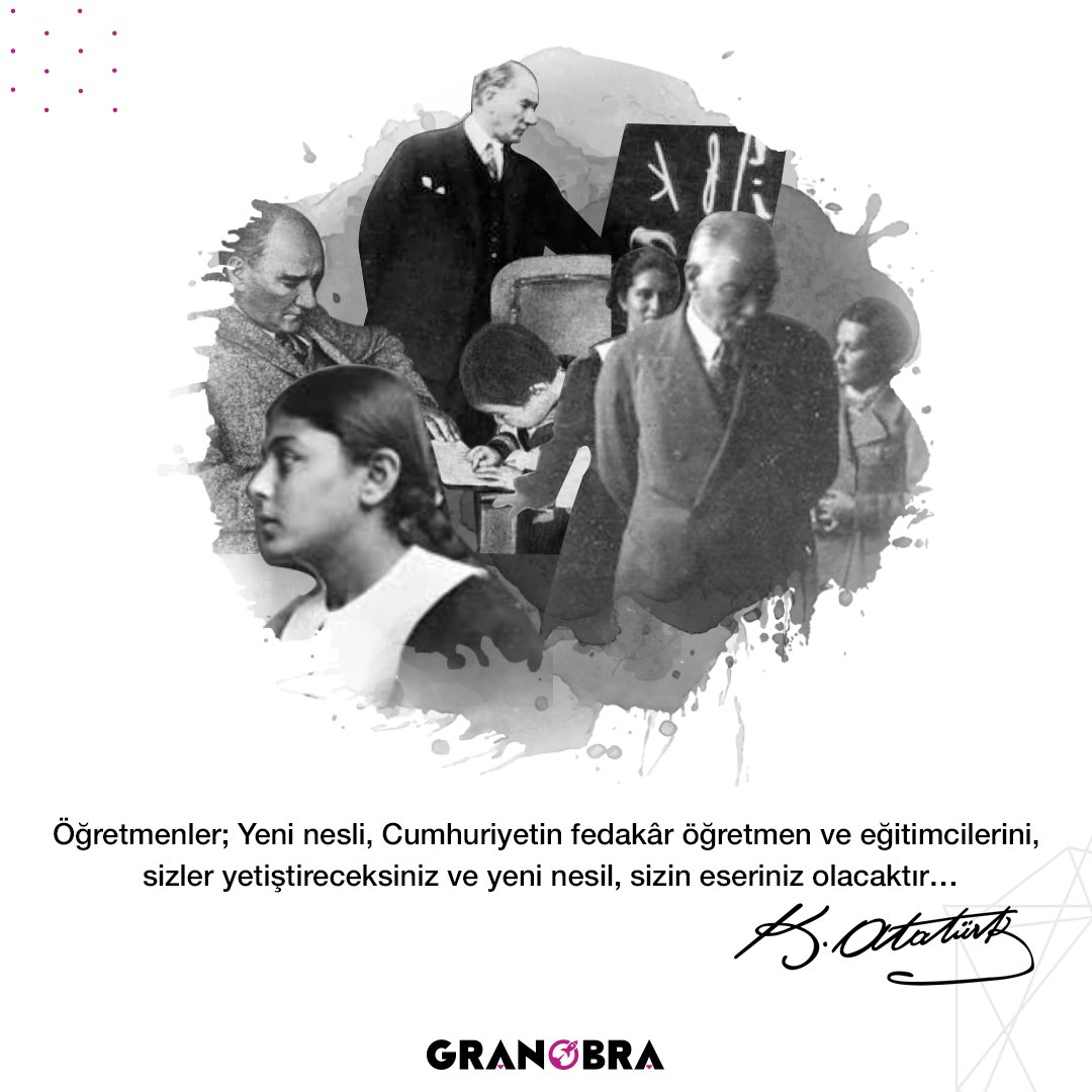 Başta Başöğretmenimiz Mustafa Kemal Atatürk olmak üzere, tüm öğretmenlerimizin 24 Kasım Öğretmenler Gününü kutlarız.