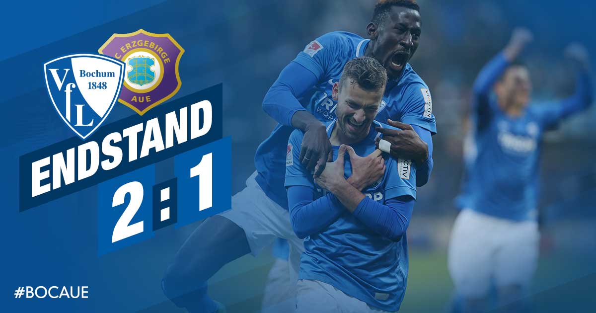 VfLBochum1848eV's tweet photo. UNFASSBAR!💙💙 WAS FÜR EIN FINALE! Weltklasse-Weilandt sichert uns drei Punkte gegen Aue! DER HAMMER, Leute!💙💙 #meinVfL #BOCAUE (2:1) https://t.co/xx3295cWgY
