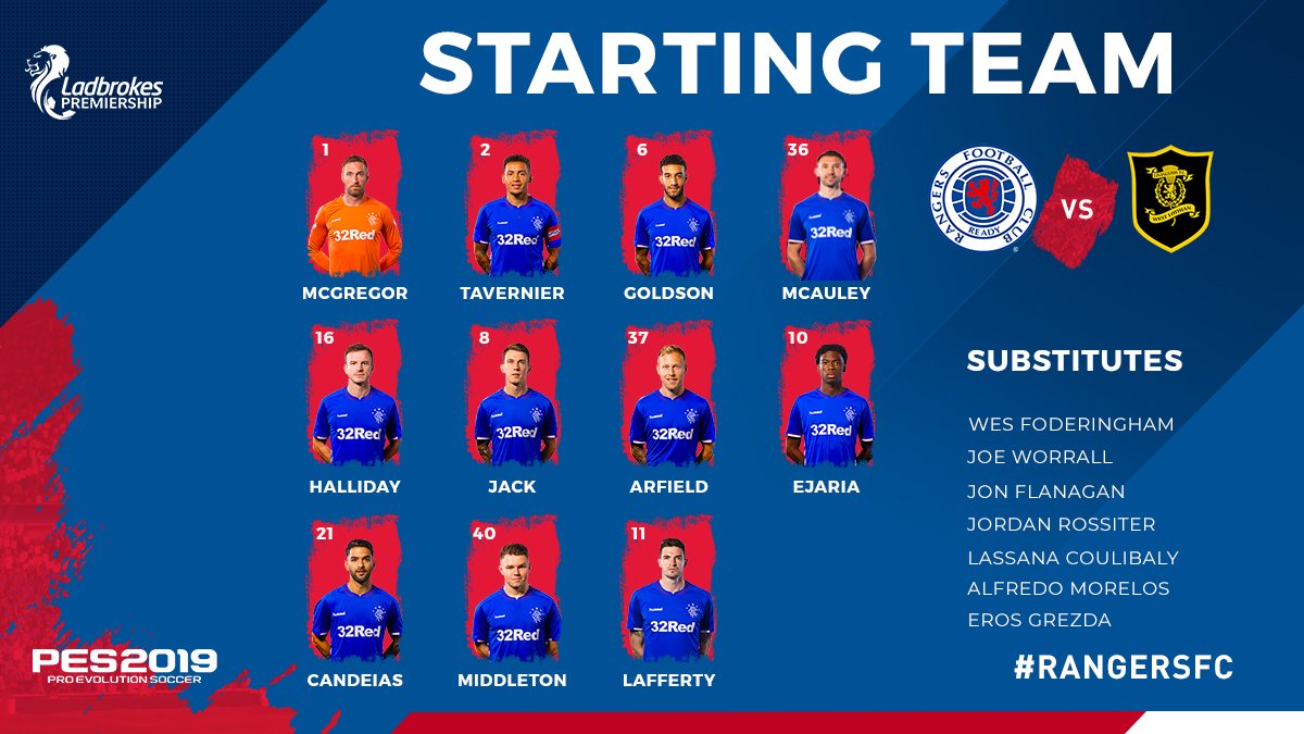 RangersFC's tweet photo. 🆕 Your #RangersFC team for today's match. https://t.co/QjBkZwXTzN