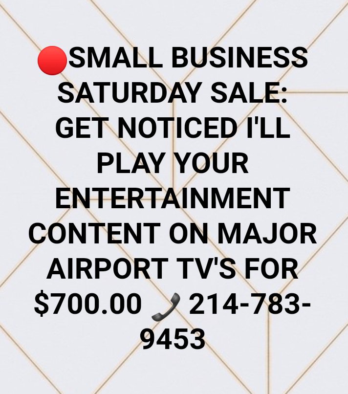 The lifestyle at ✈ are changing. I have TV screens/kiosks &amp; I'm adding new content. Music Videos, Comedy, Motivational, Fashion, Tips &amp; Advise, Movie Trailers 300k + 👤daily Japan, Germany, UK &amp; US AIRED every 90 minutes 7 days a week for a month. CONTENT NEEDED BY DEC. 31
