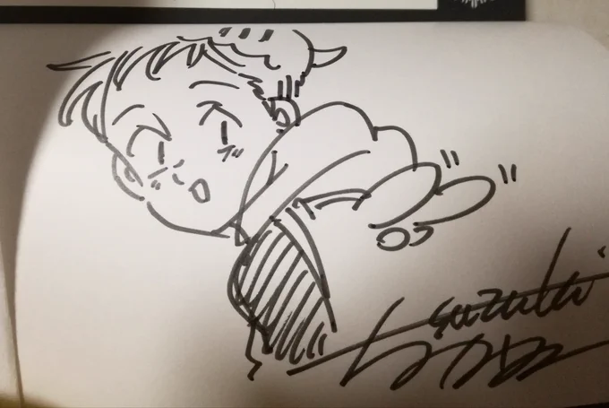 初サイン会行ってきました〜!キングちゃんを羽と兜と全部盛りで描いてくださいました😂✨ 