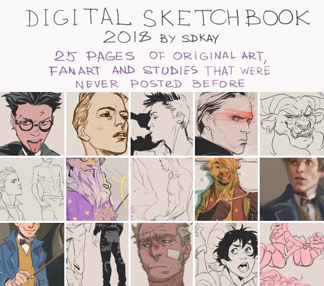 YAY! NEW sketchbook is come out!  All digital with new art. 25 pages of sketches, study, original and fan-art, made in 2018 year. Big thank you for all your support!
https://t.co/OAqK2kS12R 