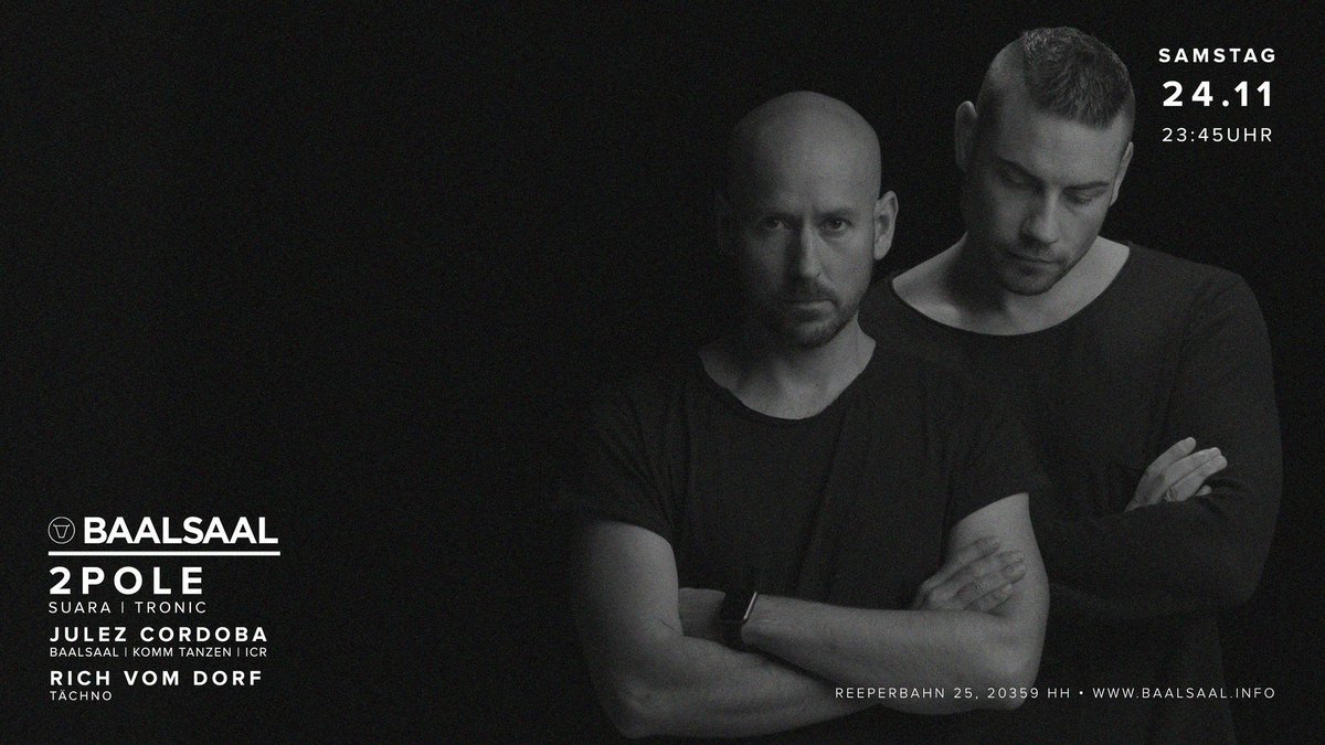 Heinikern's tweet photo. RT @2polemusic: catch us tonight at #Baalsaal #Hamburg 🙌🏻😎🙏🏻🍾
our playtime is 3-5. cya!
https://t.co/c6e35rnF1z
#2pole #techno #rave #weekend #party https://t.co/00Khwatx2F