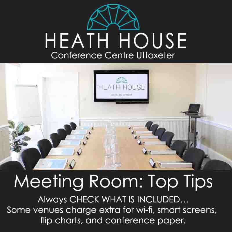 MEETING ROOM TOP TIPS…CHECK WHAT IS INCLUDED…some venues charge extra for wi-fi, smart screens, flip charts, &amp; conference paper. bit.ly/2Q5REsJ 
#meeting #Staffordshire #DerbyshireIs #M6 <a href="/ukbusinessnet/">UK Business Network</a> #stafford #SME’s #ATSocialMedia