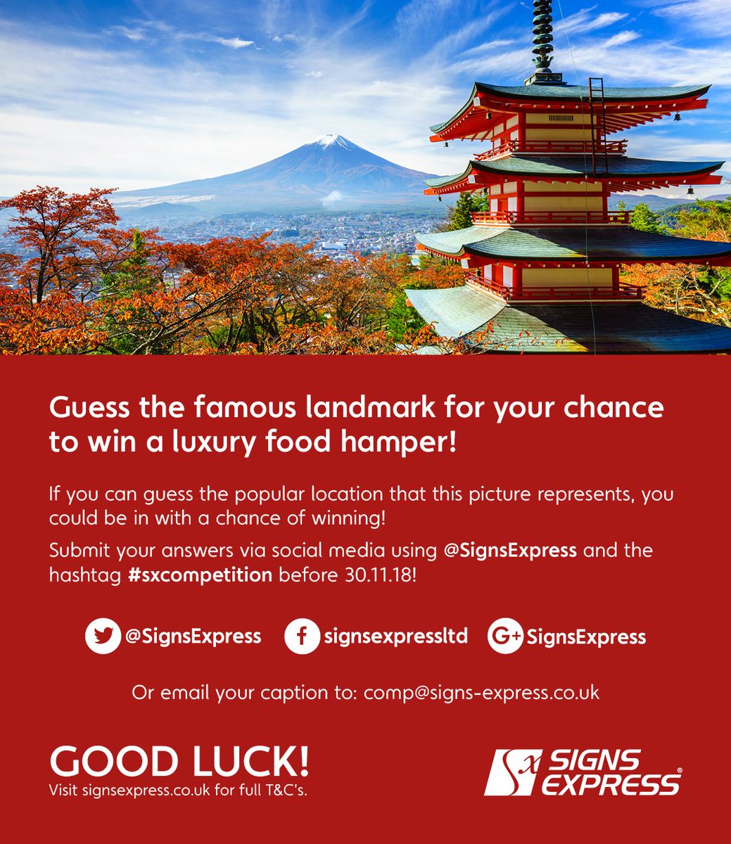 SignsExpress's tweet photo. Just one week left to enter our November competition for your chance to win a luxury food hamper in time for Christmas! Reply with your guess &amp; #sxcompetition to enter 🍀 🎁 https://t.co/I1Y5Uku32a