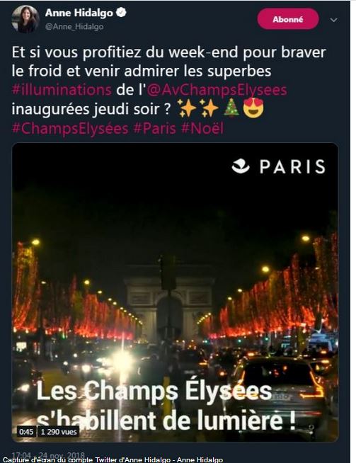 Anne Hidalgo vous invite tous sur les Champs Elysees ! #ChampsElysees #GiletsJaunes