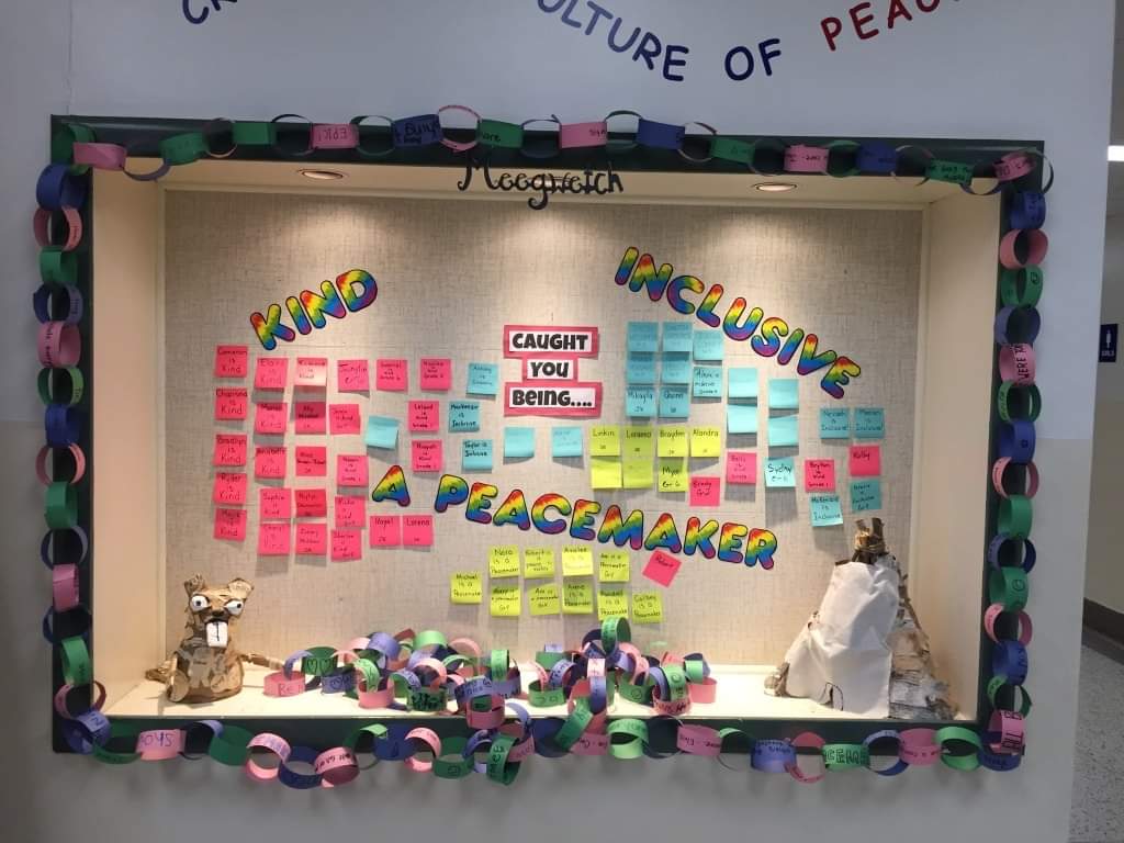 StAnnTBCDSB's tweet photo. What a busy week for our Skyhawks!! Staff were on the lookout for "caught you being kind" kids...these children exemplified what an act of kindness looks like. We sure found a lot of kindness and caring! Names were put up on our showcase wall. https://t.co/3nb39VGri8