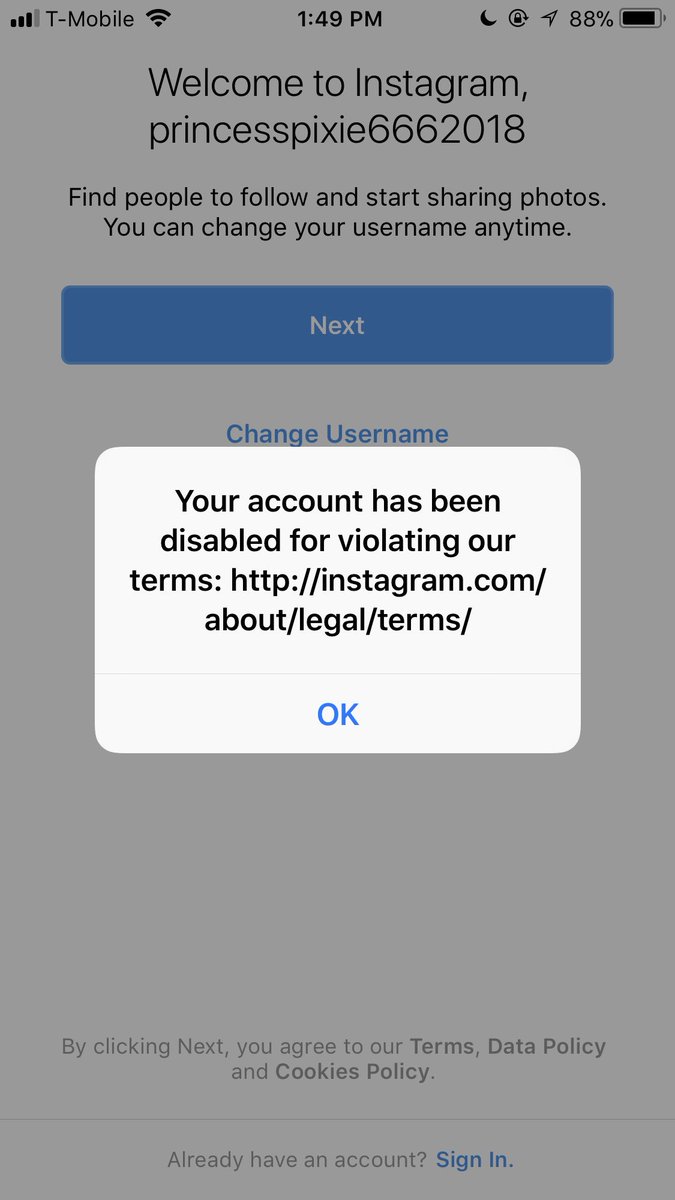 Instagram disabled my account