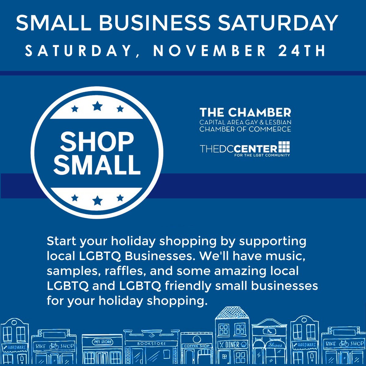 DavidMarinerDC's tweet photo. Hang out with me at @thedccenter today and support LGBT Small Businesses selling their products.  We'll have hot chocolate, coffee, and donuts - great prizes, games, and time to connect with friends! #shopsmall #shopsmallDC #ShopSmallSaturday https://t.co/tsRaWGrYHC