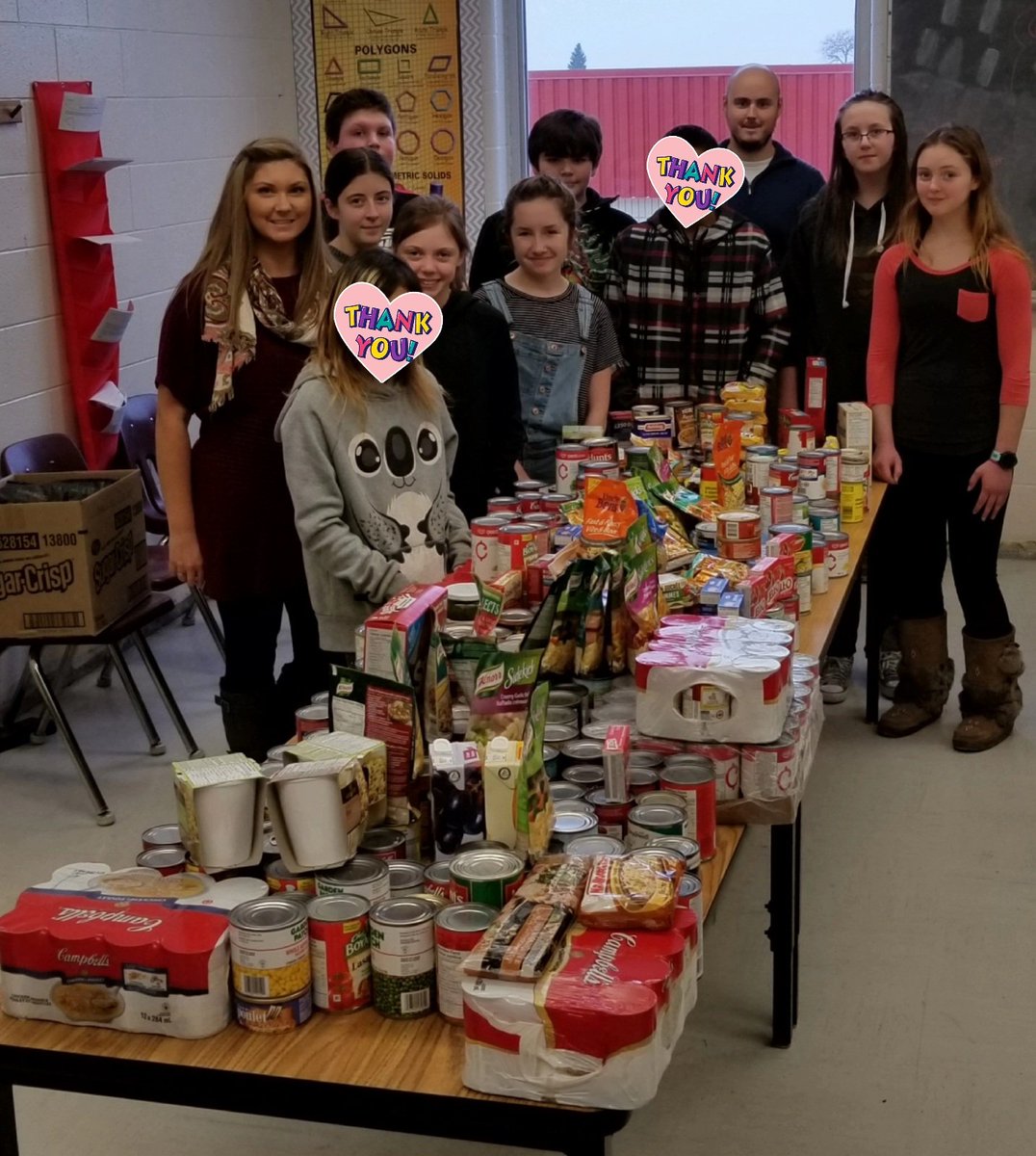 MsJenEllis's tweet photo. We set out a goal to raise 500 non-perishable food items! We reached 518 plus a 60 dollar donation! #STAAACS would like to thank students, community members &amp; The Around Town for their continued support! #ACSCobras https://t.co/Mo0YF6XIGg