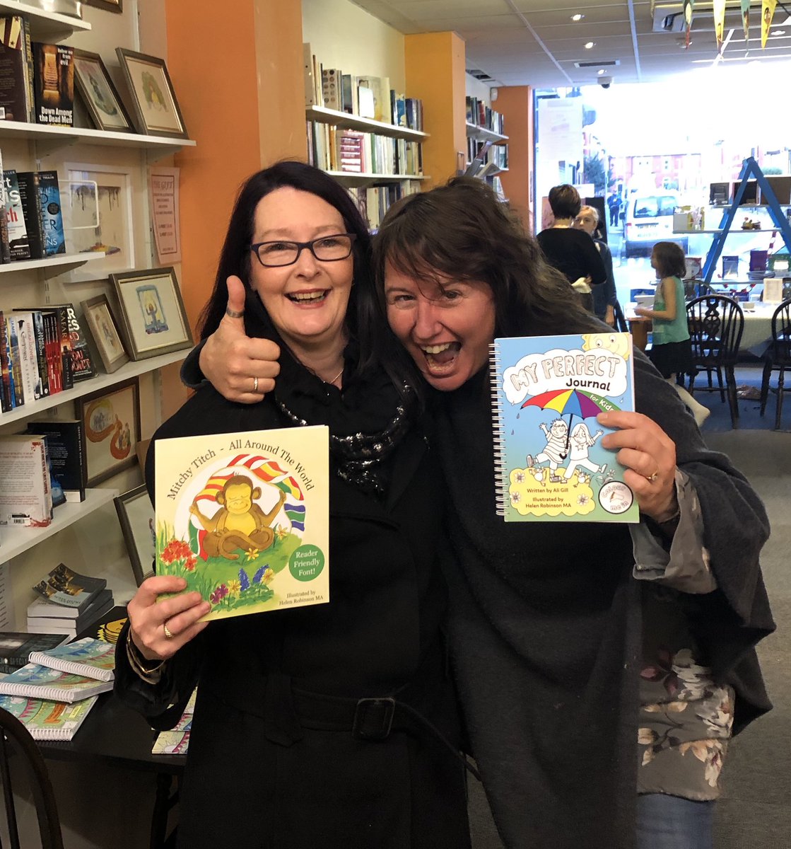 Me & Ali Gill celebrating our beautifully illustrated books by @jaminoshdesigns Helen Robinson @WriteBlend1