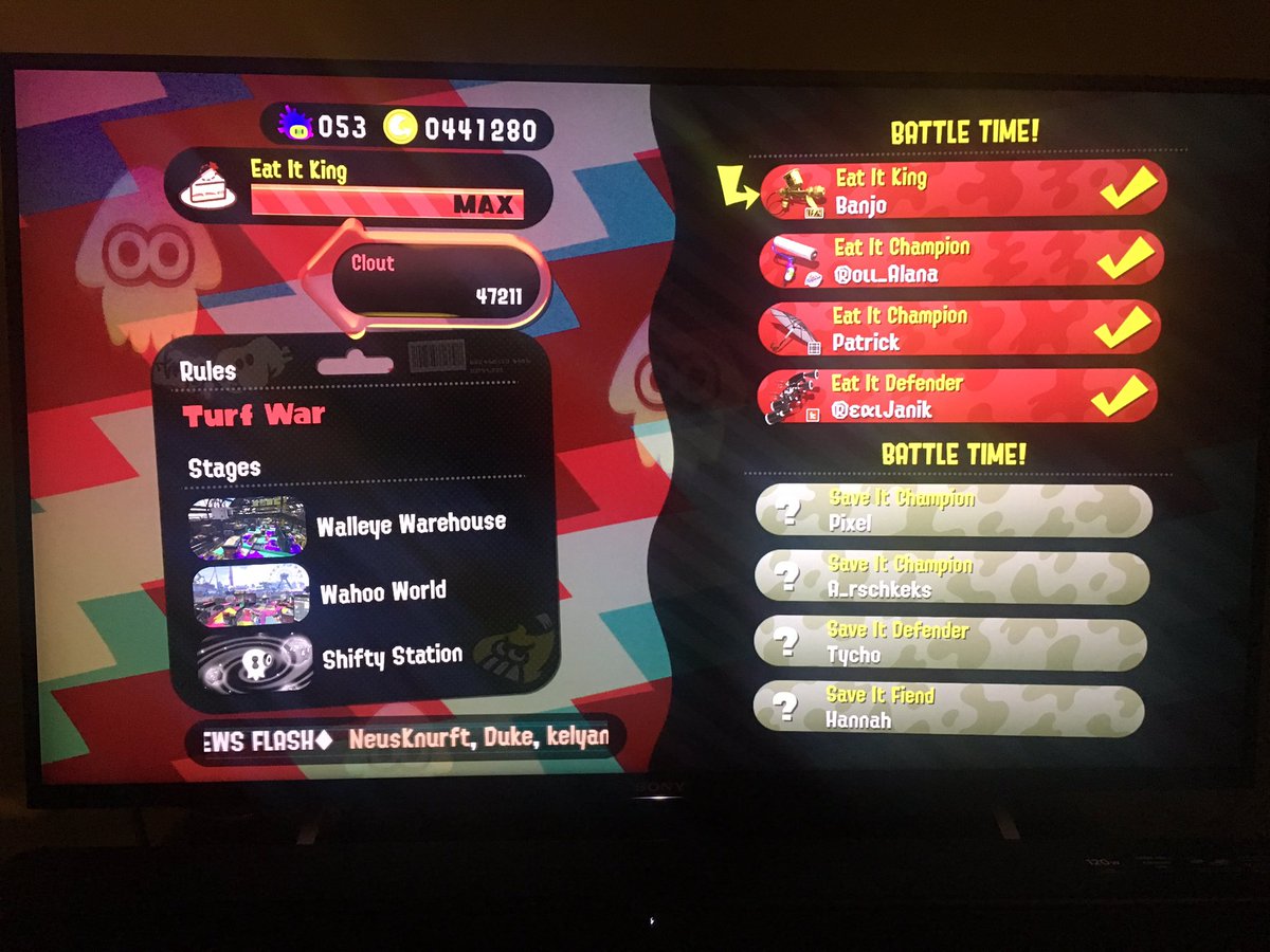 BanjoLoder's tweet image. Made King 🤴🏻 Level in record time. Thanks teammates #TeamEatIt #Splatoon2 #NintendoSwitch #Splatfest