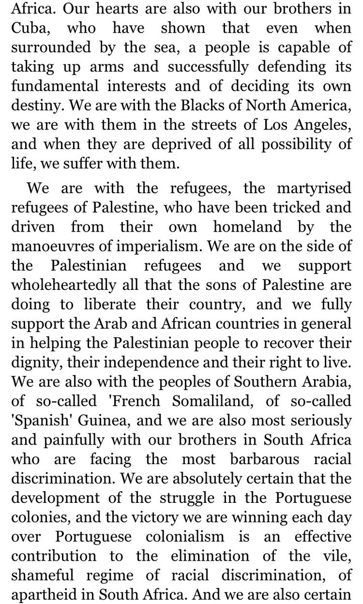 “We are with the refugees, the martyrised refugees of Palestine, who have been tricked & driven from their own homeland by the manoeuvres of imperialism...we support wholeheartedly all that the sons of Palestine are doing to liberate their country...” - Amílcar Cabral