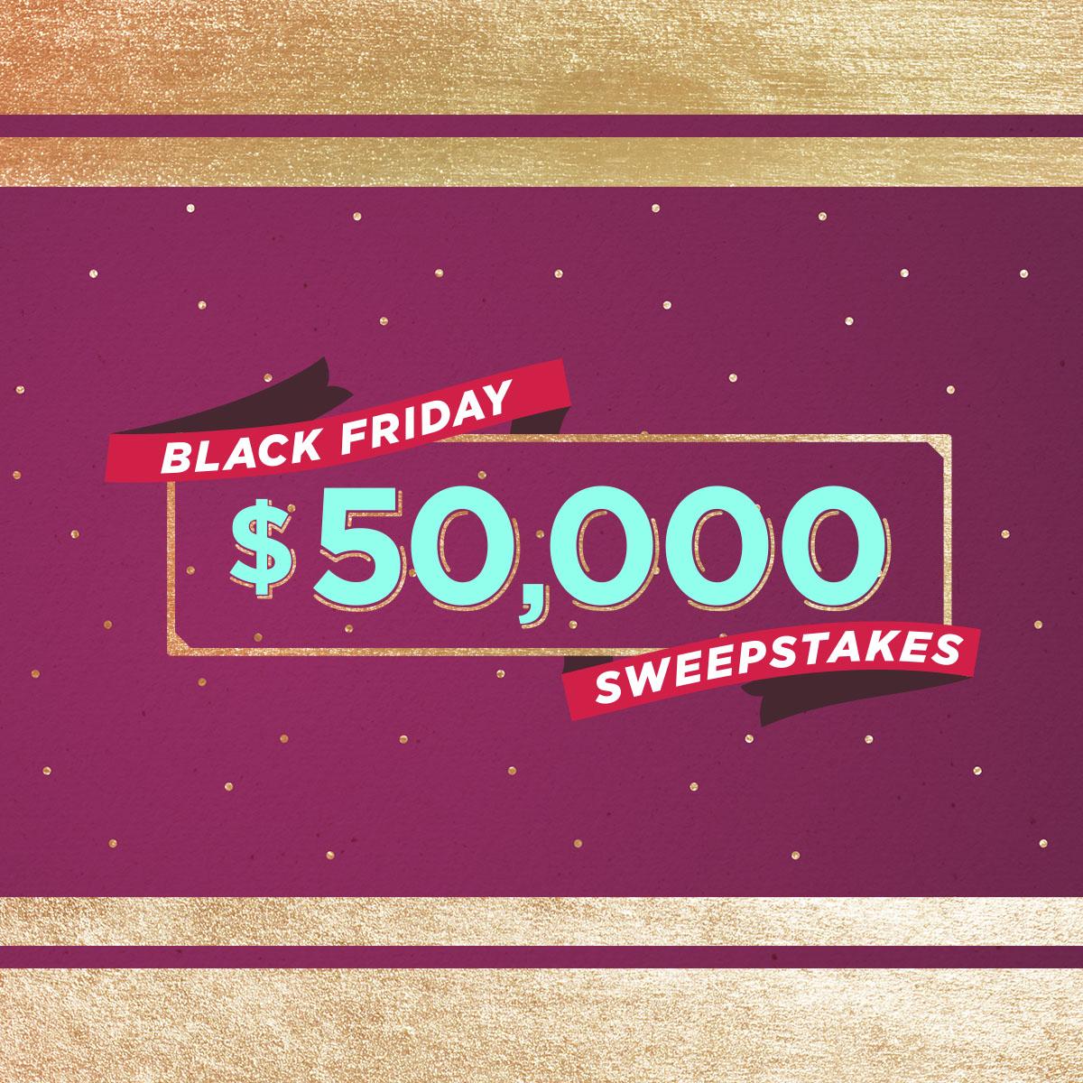 HSN's tweet image. Black Friday may be over, but your chance to win continues! You could win $50,000 from HSN and @QVC, as well as fabulous instant win prizes from our amazing partners right here! 😃 See official rules. bit.ly/2Qp7j6R #FindYourMerry