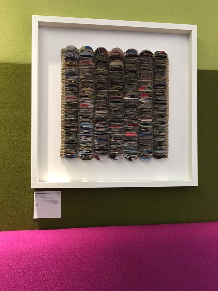 janevwalkley's tweet image. My friend is in Edinburgh and took these photos of my work currently showing as part of the Cordis Tapestry Showcase at the National Gallery of Scotland.  The work will be on display over xmas.   @NatGalleriesSco #tapestryweave  #woventextiles #britishtapestry