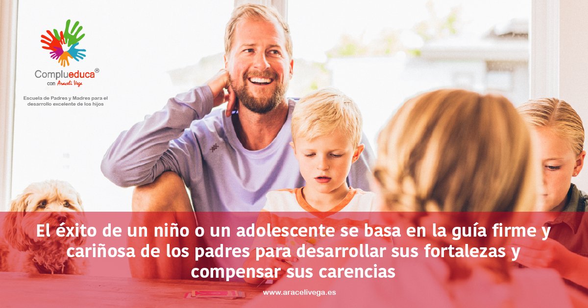 complueduca's tweet photo. El éxito de un niño o un adolescente se basa en la guía firme y cariñosa de los padres para desarrollar sus fortalezas y compensar sus carencias
En Nuestro Boletín encontrarás información para lograr el Éxito de tu hijo ¡SUSCRÍBETE GRATIS! https://t.co/bM9aT5aagm
#complueduca https://t.co/b6fIdGBsKr