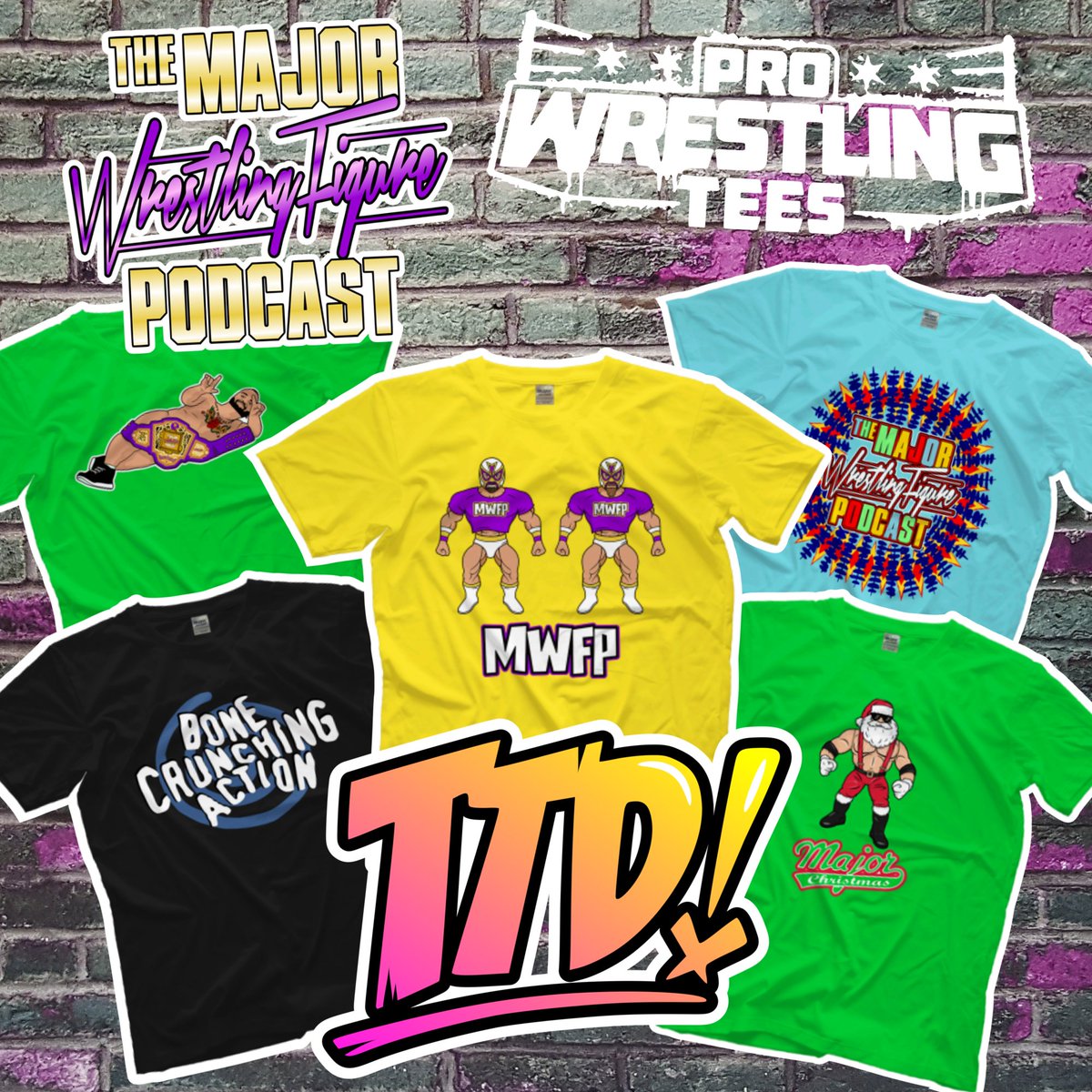 TTDWrestling's tweet photo. Grab your @TTDWrestling designed @MajorWFPod  tees now from @PWTees and benefit from the BLACK FRIDAY SALE! I'm MAJORLY stoked to have been able to work on these! @ZackRyder @TheCurtHawkins #MajorWFPod #ProWrestlingTees #TTDWrestling #wrestlingfigures #wweelitesquad https://t.co/TK1U1G5Zrp