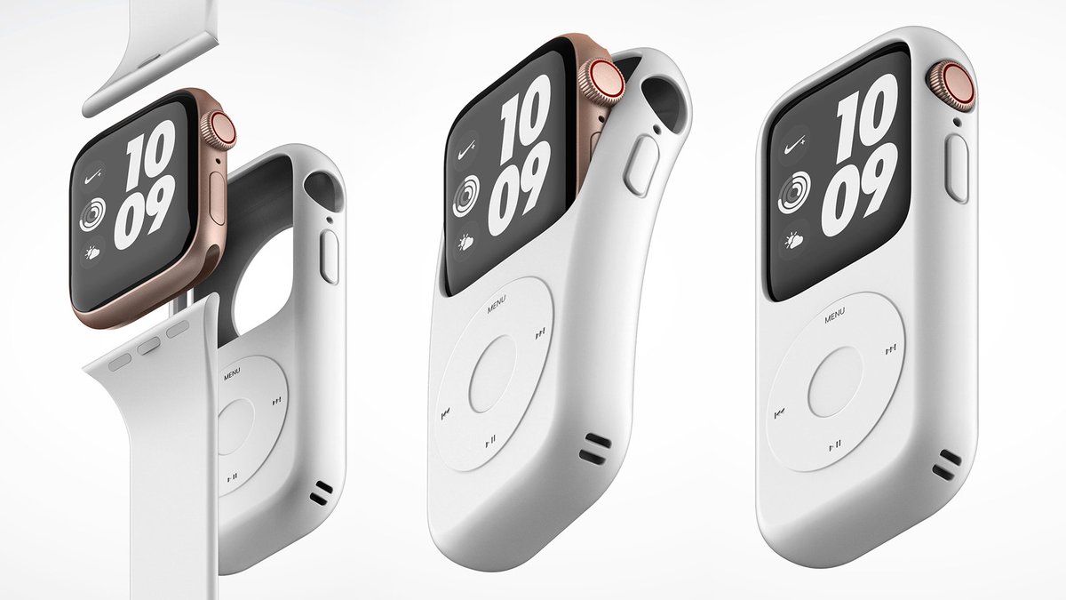 Give me this adorable case that turns my Apple Watch back into an iPod