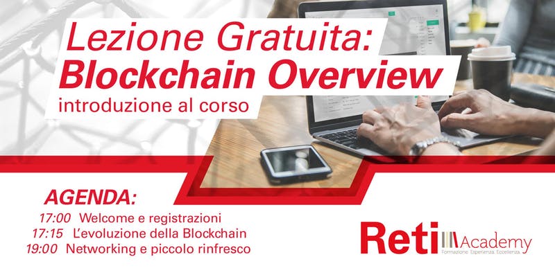 Vi aspettiamo il 5 dicembre al Campus Reti per "Blockchain Overview", un appuntamento dedicato a imprenditori e manager interessati a capire perché la #blockchain può davvero aiutarli a innovare: eventbrite.it/e/biglietti-le…