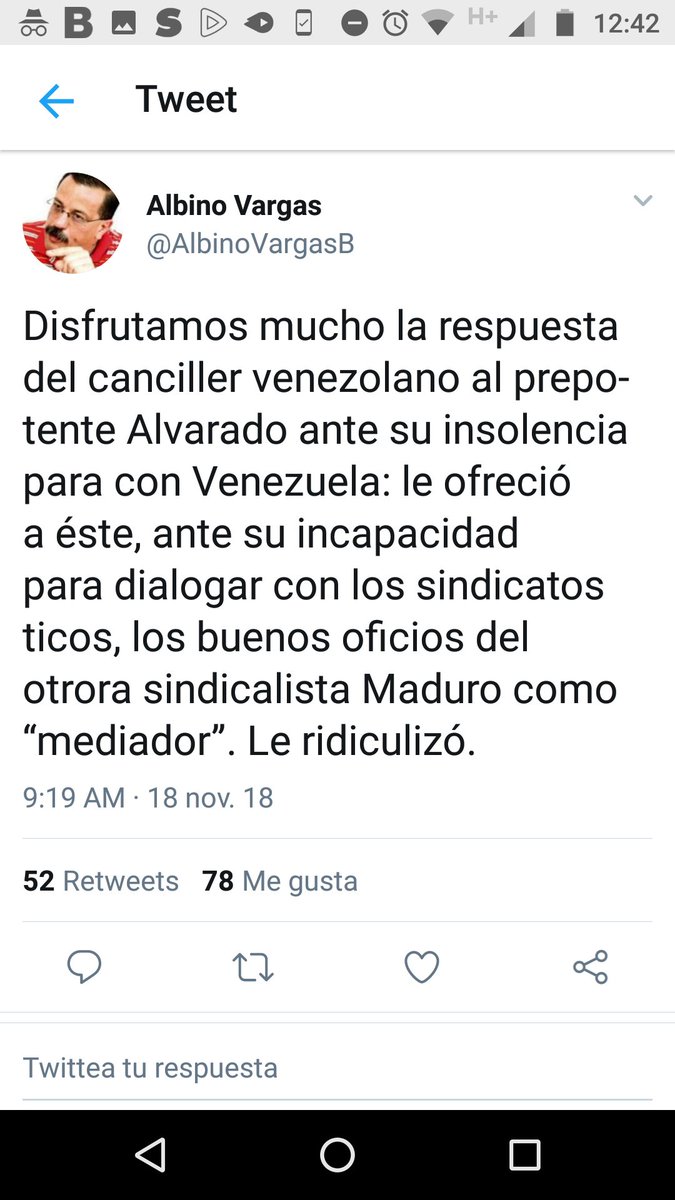 pfonsecaq's tweet photo. Vean el desorden mental que tiene este ser humano: un día se apoya en Maduro para atacar a Alvarado y a los 6 días critica a Maduro para atacar a Alvarado: https://t.co/M9ca8aTfWL