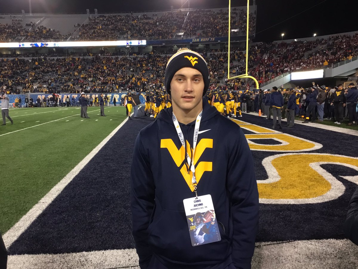 Great recruiting visit by @ChrisJuchno at the @WVUfootball vs. @OU_Football game last night. Thanks to coach @coach_horsepwr