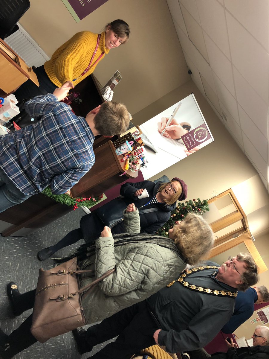 ClaphamandC's tweet photo. A busy Christmasy event in our North Walsham office today, as we support the Towns official lights on event #mulledwine #mincepie #tombola @nwalshamplay  @AndreaCSmith_ @Gabbyhay @shaunmtaylor97 @MollyByrne96 @WhiteheadLin @twiglet81 @KarttrakCromer @inspired_rob @nealegrearson https://t.co/2yGssCRyOy