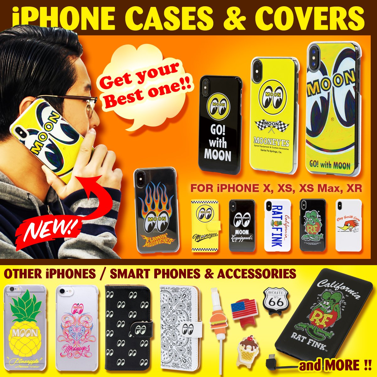 Mooneyes Mooneyes Yahoo Shopping 5のつく日キャンペーン Iphone スマホ ケース カバー アクセサリー 特集 最新のiphone X Xs Xr のケースをご用意致しました Mooneyes デザインから ラットフィンク Clay Smithまで揃っています 是非チェック