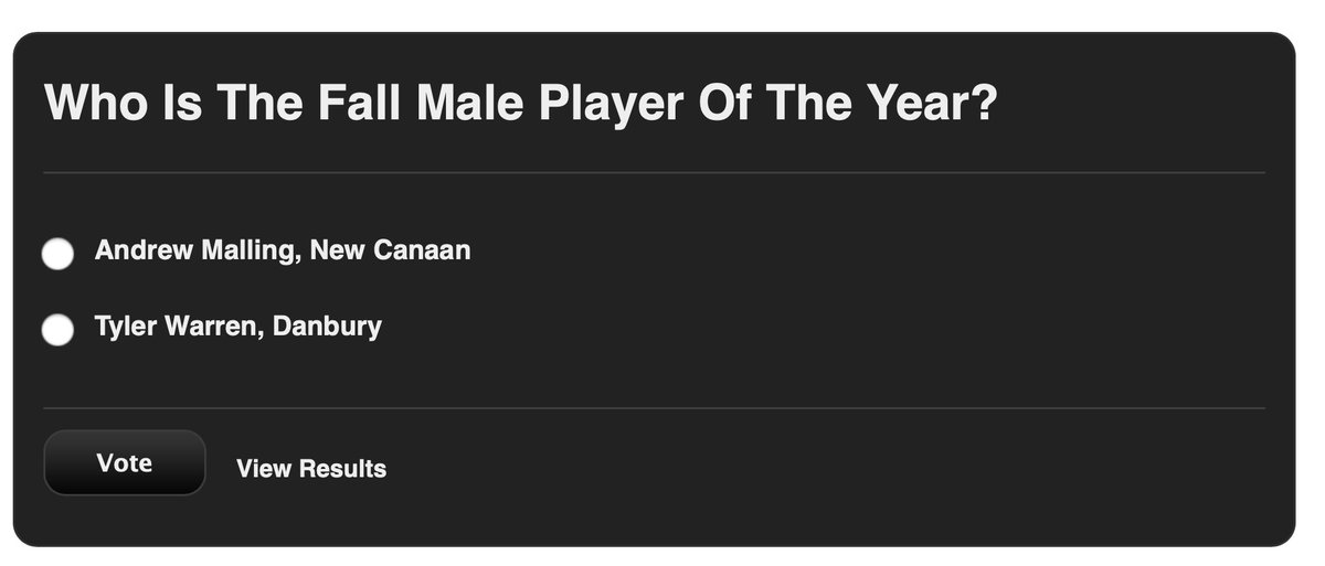 We have two finalists for the Ruden Report-Fairfield County Bank Fall Male Player of the Year. The polls close at noon on Wednesday. therudenreport.com/vote-for-the-r…