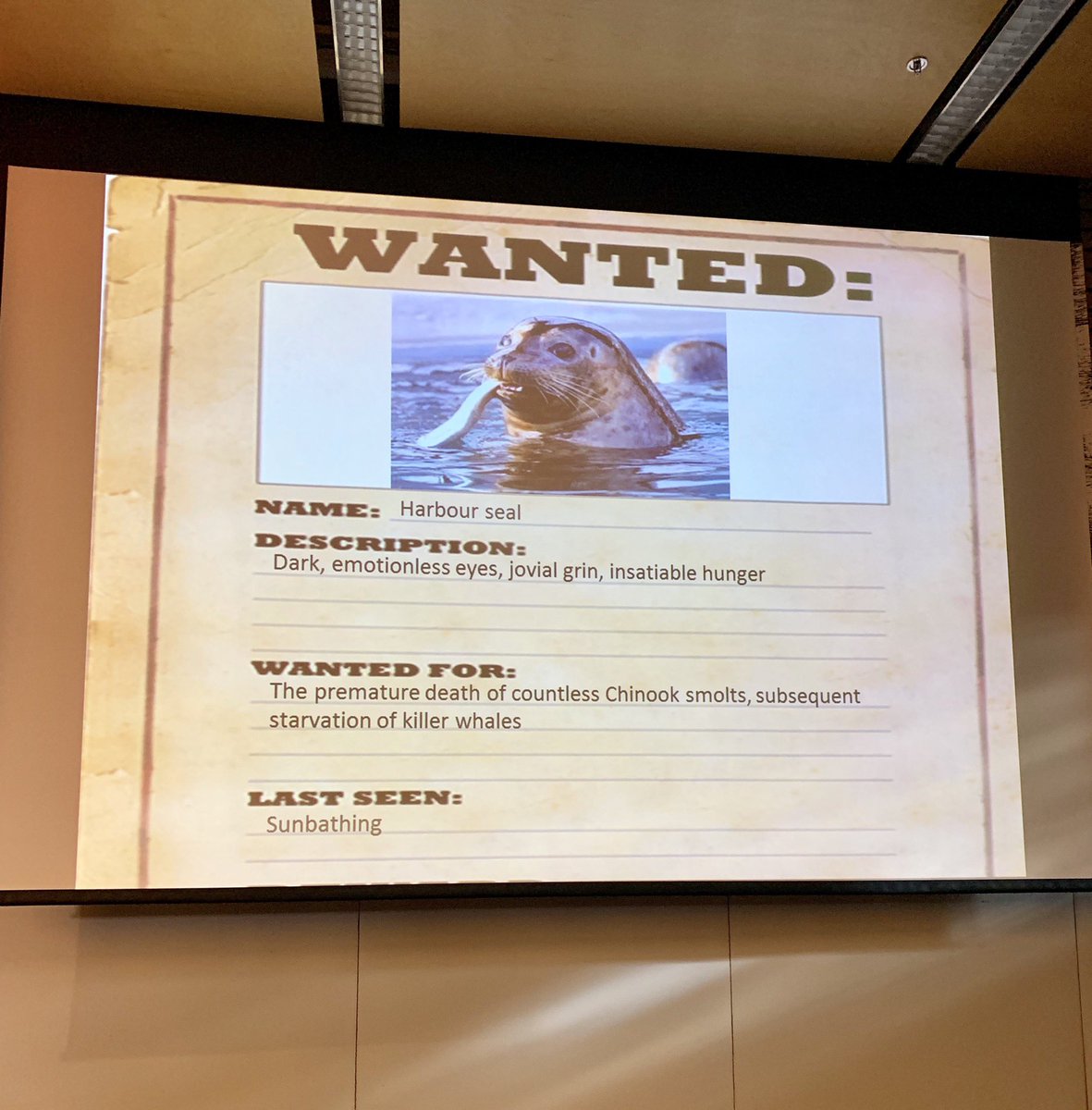 CephalopodGeek's tweet photo. Best #scicomm slide yet at @ UBC’s Marine Mammal Symposim #bcmms26 https://t.co/6bsQ1so0T6