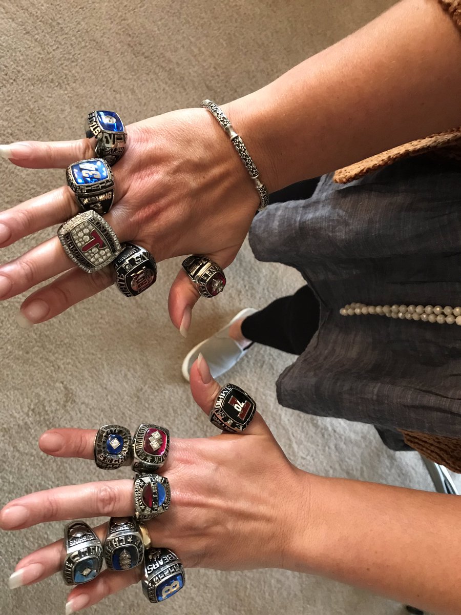 Gierke12's tweet photo. Think @john_rushing has enough bling??!! #TroyPost70 #TroyTrojans #Post34 #theTROYway https://t.co/eMm7LfRbwy