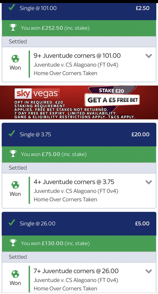 BCFC__1897's tweet photo. So then fellas @DailyStatCards, I may or may not have rinsed SkyBet using the Brazilian cards.✅

Thanks as always for the stats, couldn’t believe my eyes when I saw the prices on these lines. Shame they couldn’t get 2 more!😂

Thanks again!👏🏽 https://t.co/IUGM5Oz4fi